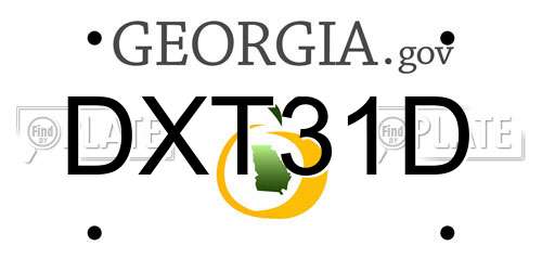 DXT31D Georgia License Plate