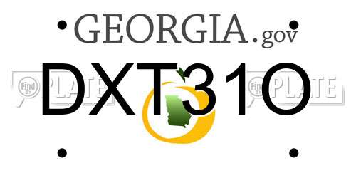 DXT31O Georgia License Plate
