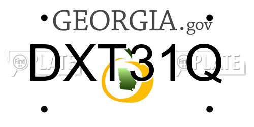 DXT31Q Georgia License Plate