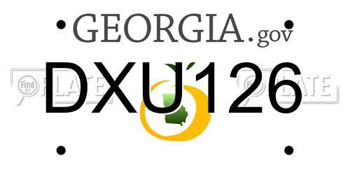 DXU126 Georgia License Plate