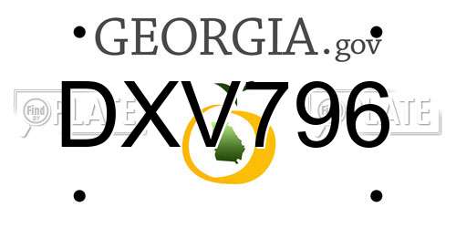 DXV796 Georgia License Plate