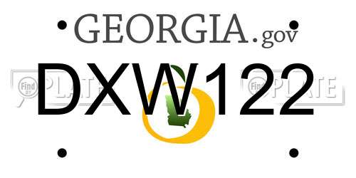 DXW122 Georgia License Plate