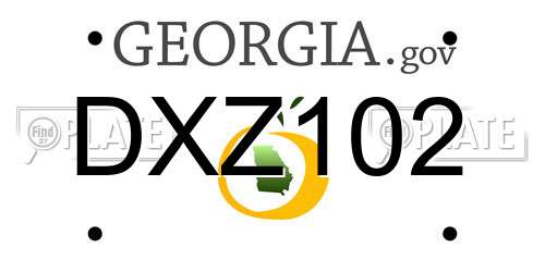 DXZ102 Georgia License Plate
