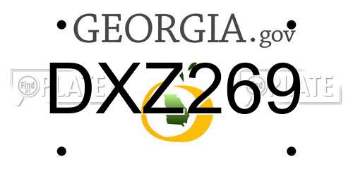 DXZ269 Georgia License Plate