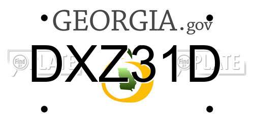 DXZ31D Georgia License Plate