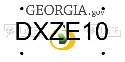 DXZE10 Georgia License Plate
