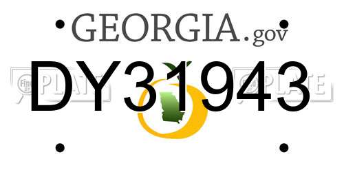 DY31943 Georgia License Plate