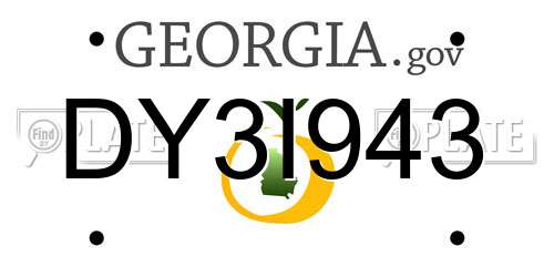 DY3I943 Georgia License Plate