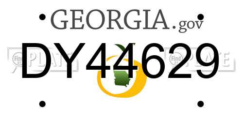 DY44629 Georgia License Plate