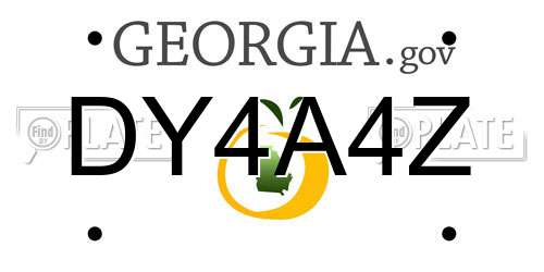 DY4A4Z Georgia License Plate