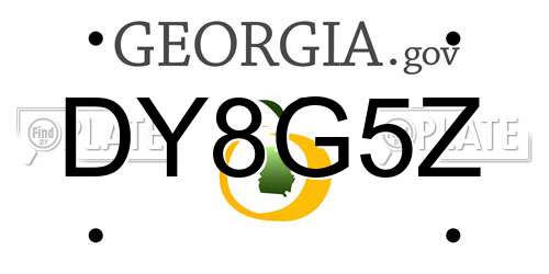 DY8G5Z Georgia License Plate