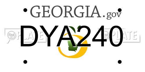 DYA240 Georgia License Plate