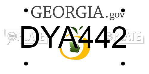 DYA442 Georgia License Plate