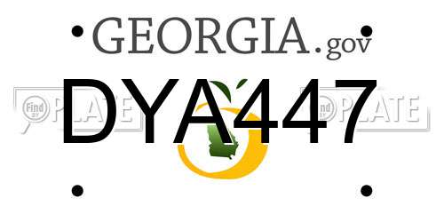 DYA447 Georgia License Plate