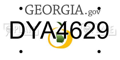DYA4629 Georgia License Plate