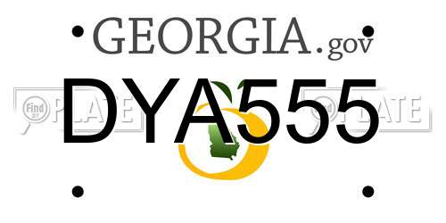 DYA555 Georgia License Plate