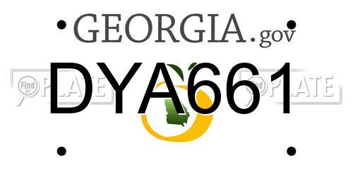 DYA661 Georgia License Plate