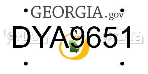 DYA9651 Georgia License Plate