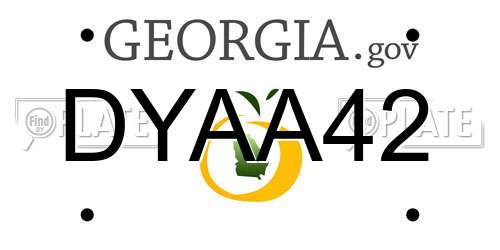 DYAA42 Georgia License Plate