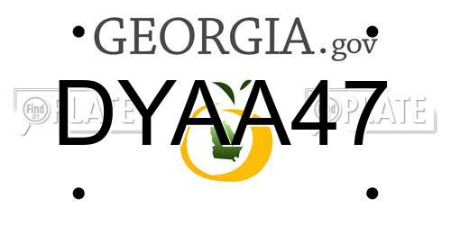 DYAA47 Georgia License Plate