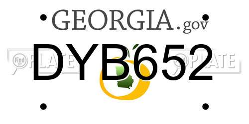 DYB652 Georgia License Plate
