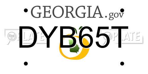 DYB65T Georgia License Plate