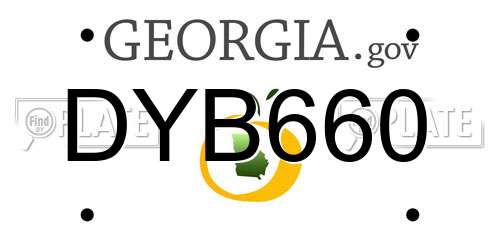 DYB660 Georgia License Plate