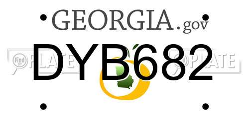 DYB682 Georgia License Plate