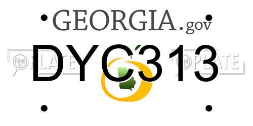 DYC313 Georgia License Plate