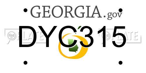 DYC315 Georgia License Plate