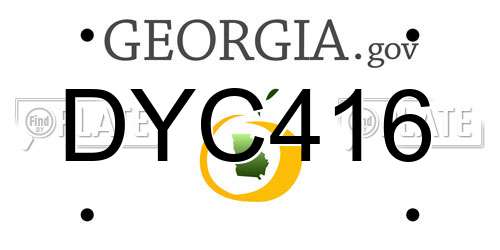 DYC416 Georgia License Plate