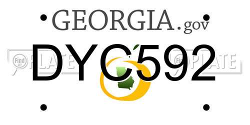DYC592 Georgia License Plate