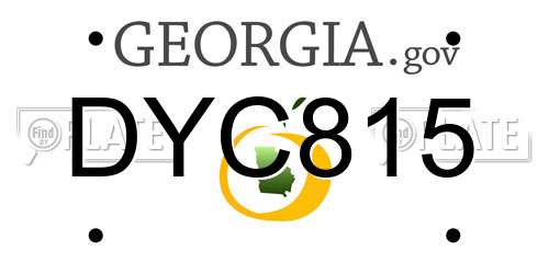 DYC815 Georgia License Plate