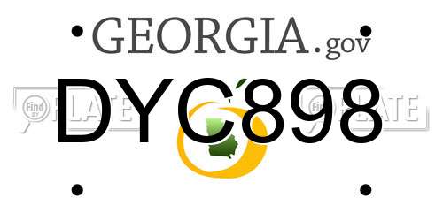 DYC898 Georgia License Plate