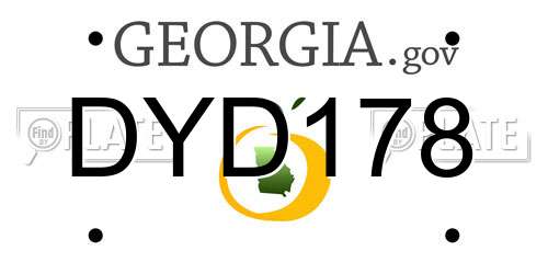 DYD178 Georgia License Plate