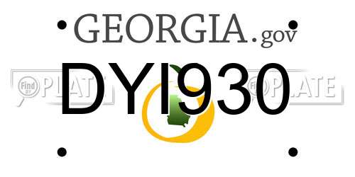 DYI930 Georgia License Plate
