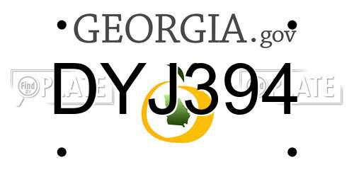 DYJ394 Georgia License Plate