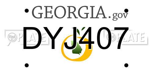 DYJ407 Georgia License Plate