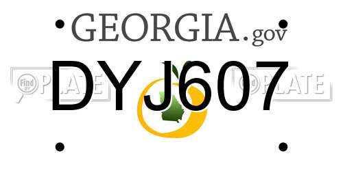 DYJ607 Georgia License Plate