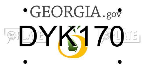 DYK170 Georgia License Plate