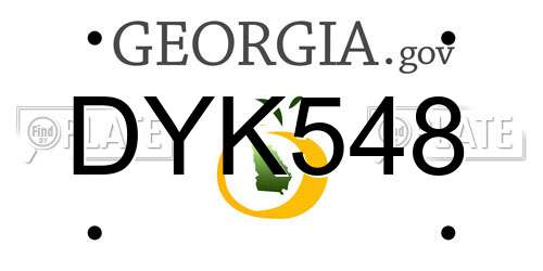 DYK548 Georgia License Plate