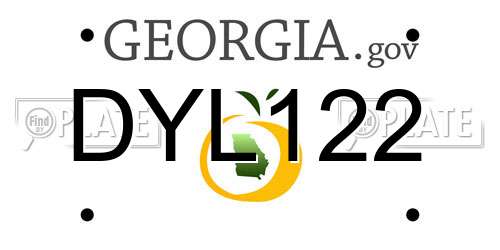 DYL122 Georgia License Plate