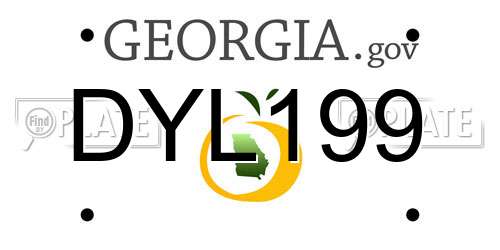 DYL199 Georgia License Plate