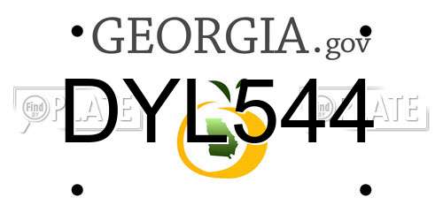 DYL544 Georgia License Plate