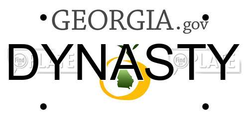 DYNASTY Georgia License Plate