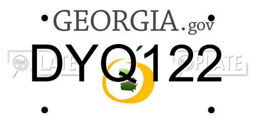DYQ122 Georgia License Plate