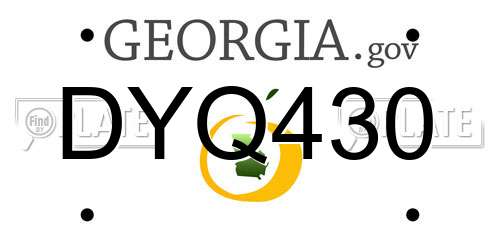 DYQ430 Georgia License Plate