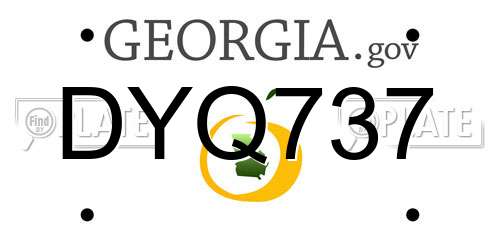 DYQ737 Georgia License Plate