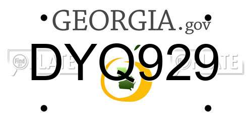 DYQ929 Georgia License Plate
