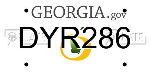 DYR286 Georgia License Plate